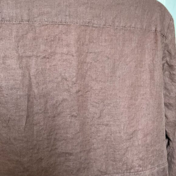 FLAX Designs Linen Jacket Brown‎ Contrast Cuff M - Picture 16 of 16